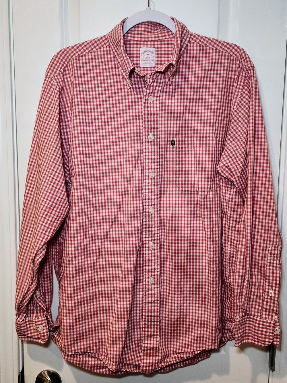 Brooks Brothers Red and White Gingham Button-Down Shirt